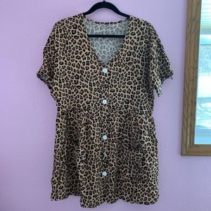 Babydoll Leopard Dress